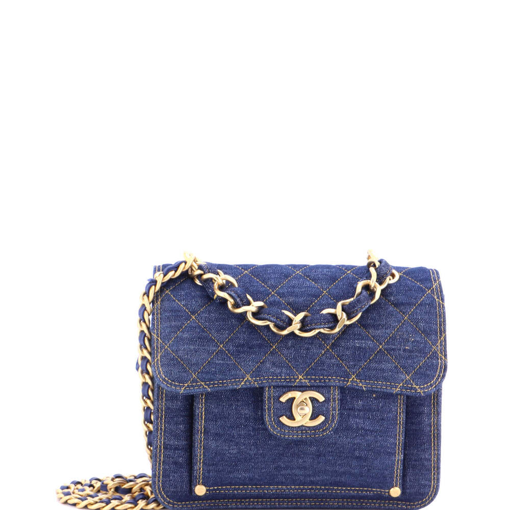 Chanel Medium Double You CC Flap Bag Quilted Denim